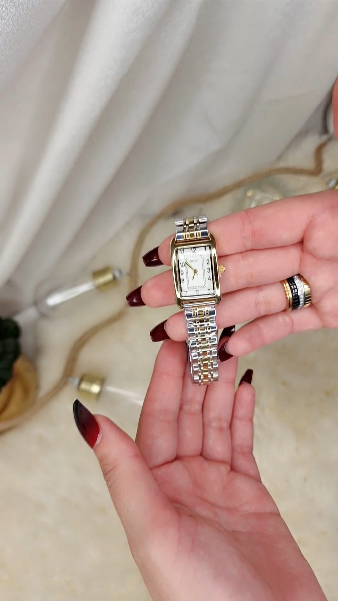 Premium Montre STAR rectangle bicolore etanche ADP