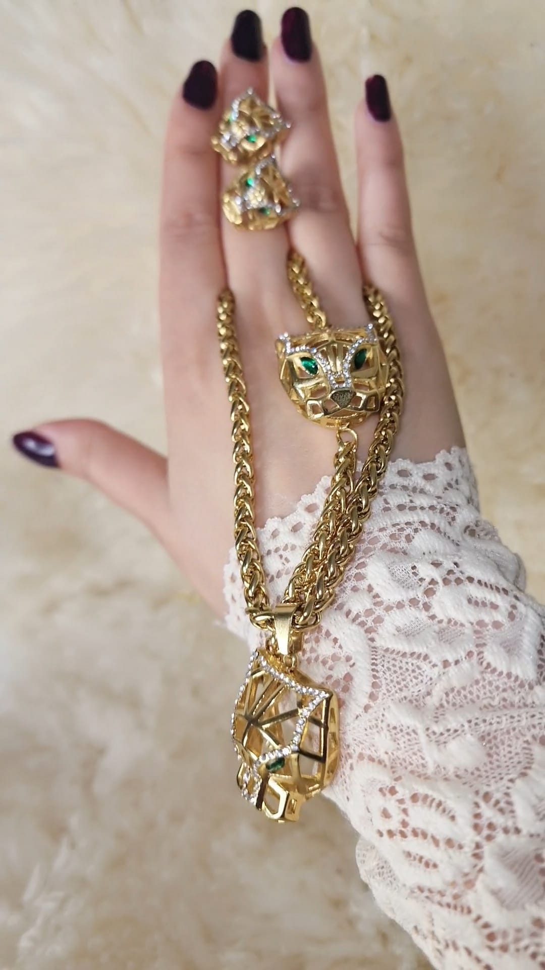 Premium Parure Vedette pierre 3piece