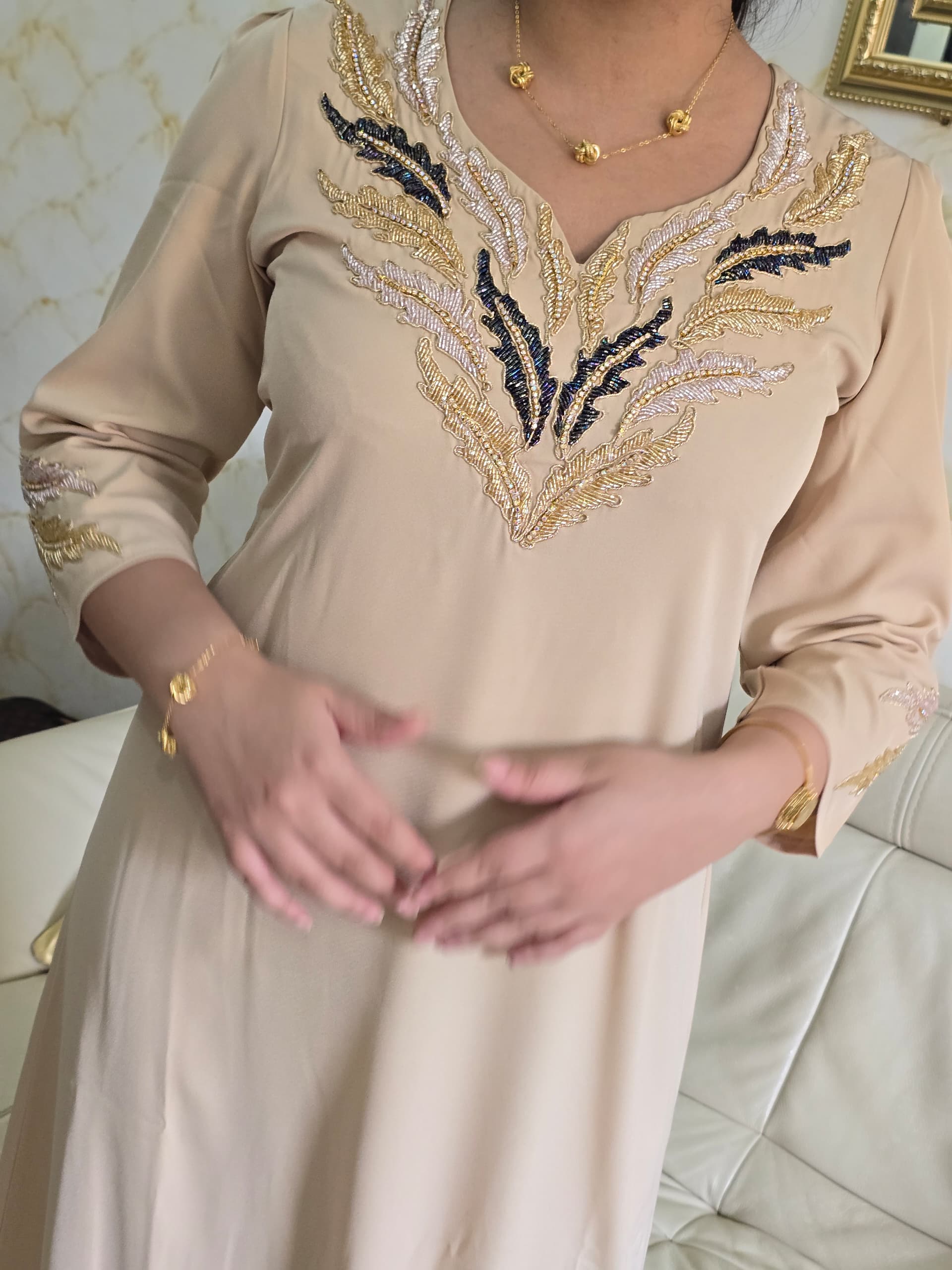 Robe richa crepe beige