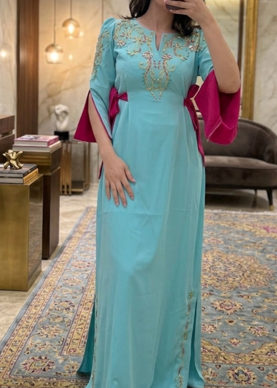 Farasha crepe Bleu ciel