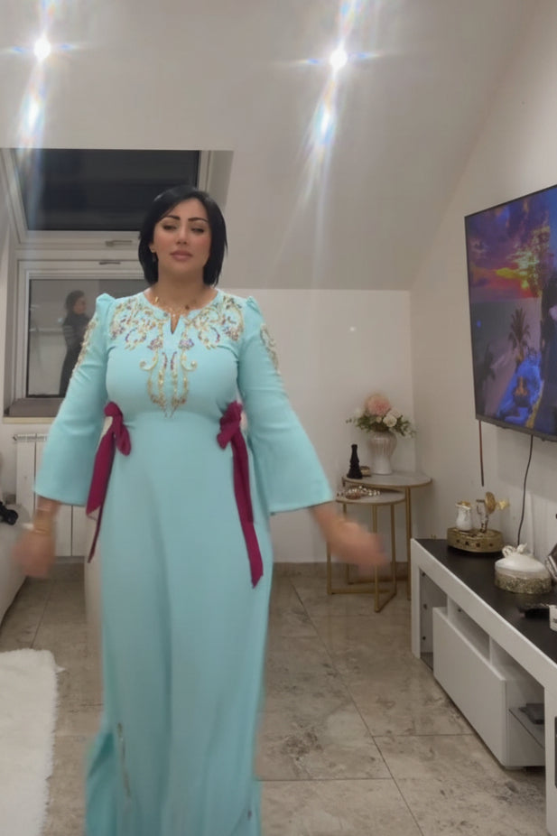 Farasha crepe Bleu ciel