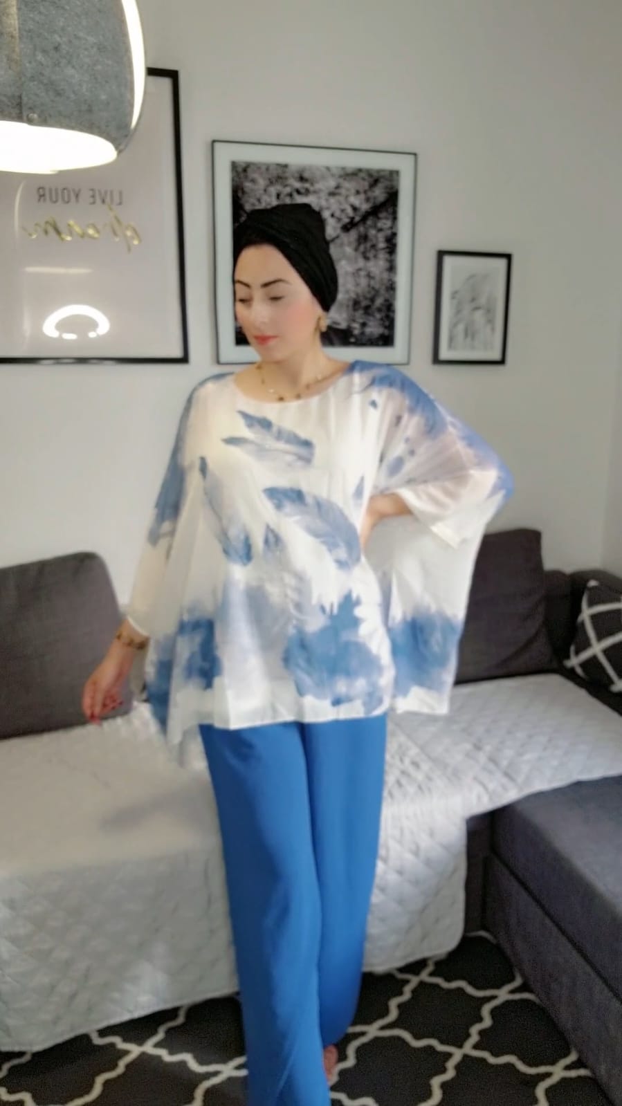 Liquette foulard richa bleu taille M/L