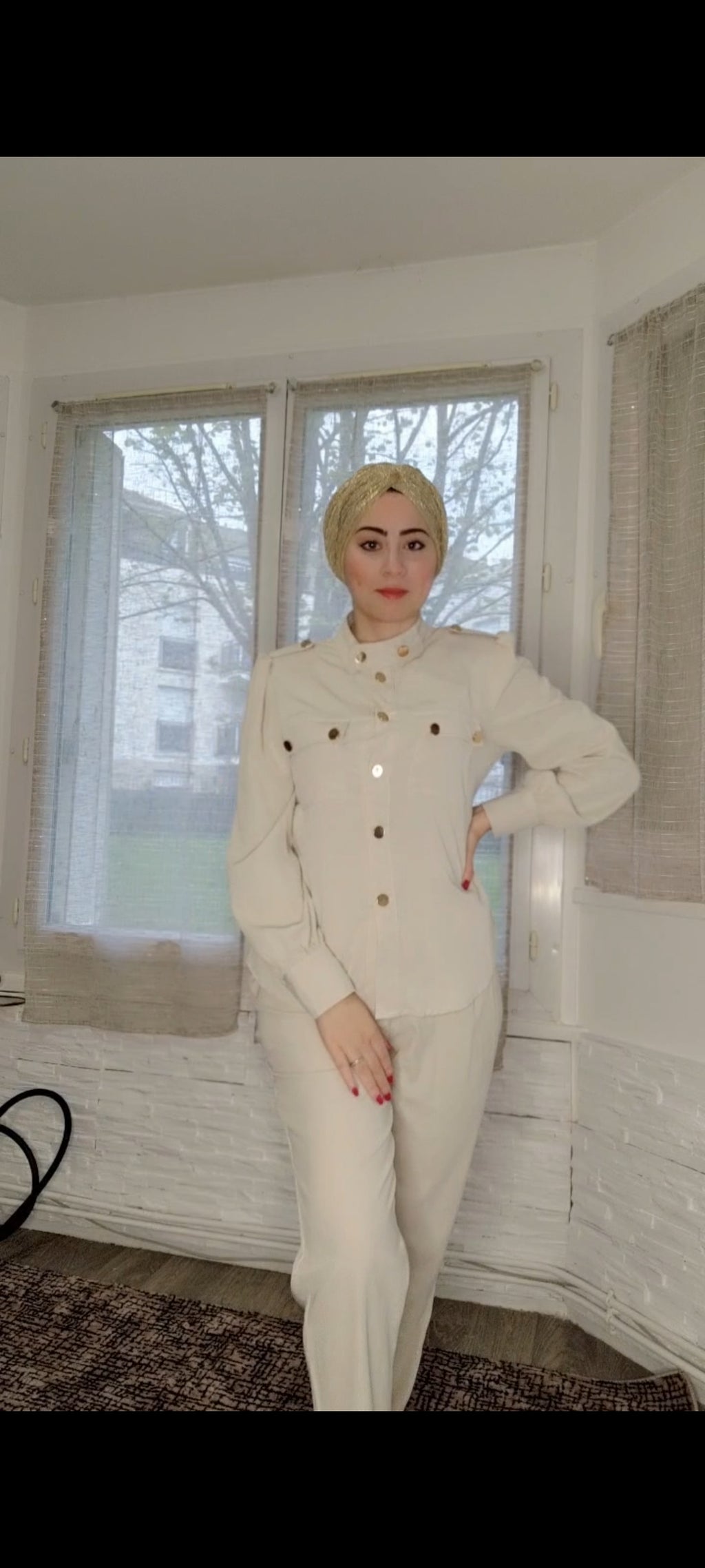 Ensemble pilote beige taille "S"   ref 6