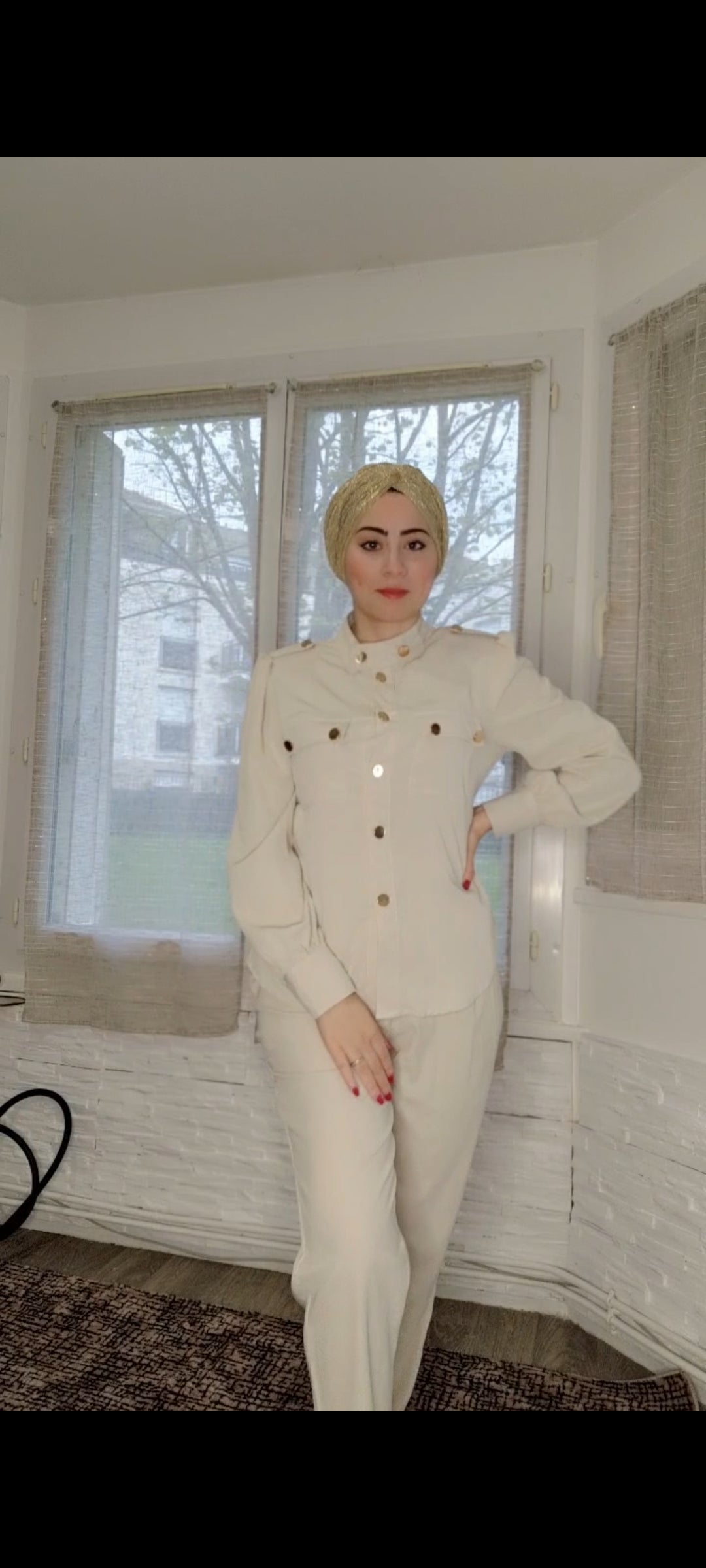 Ensemble pilote beige taille "S"   ref 6