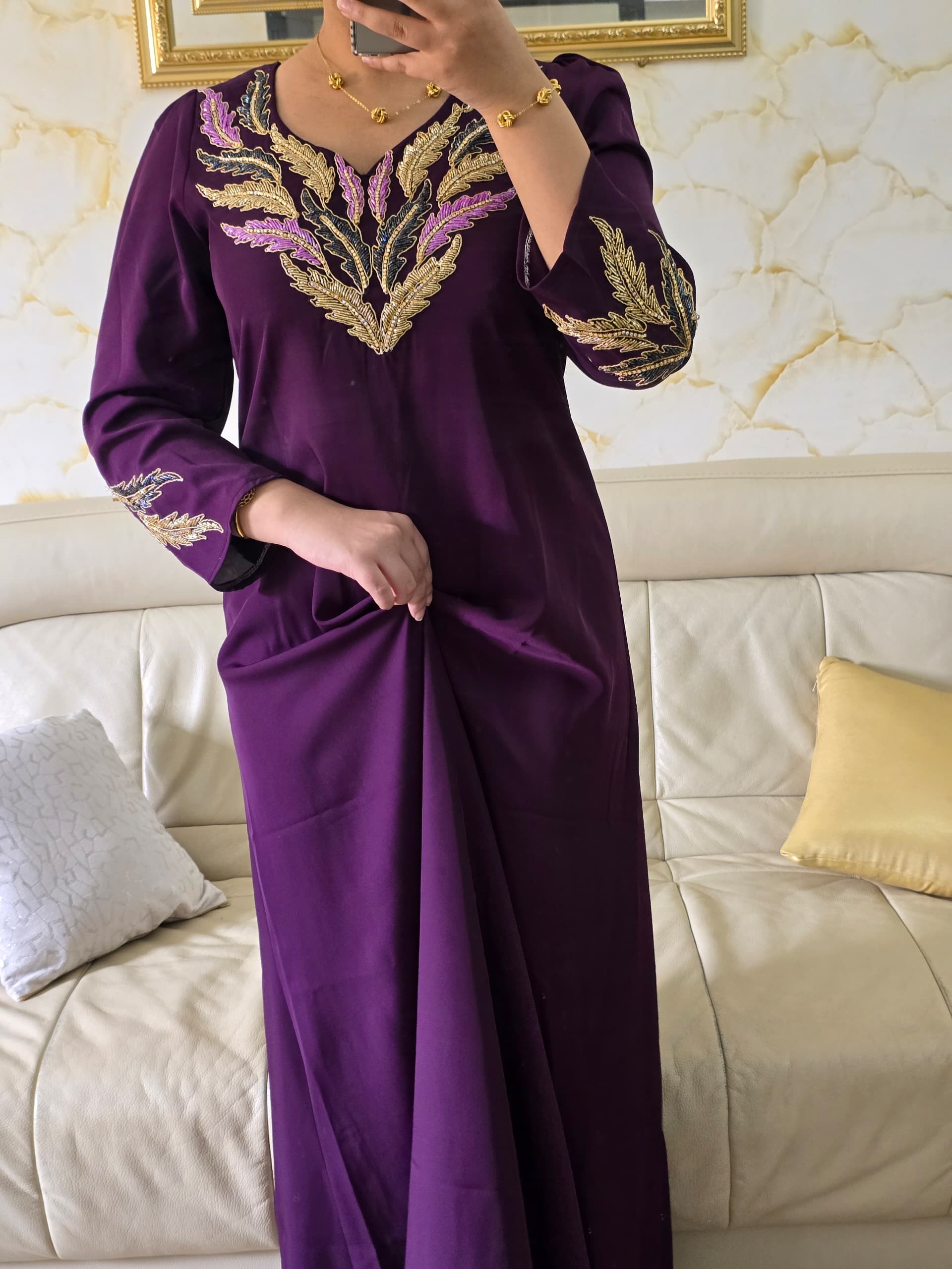 Richa tissu crepe aubergine✨